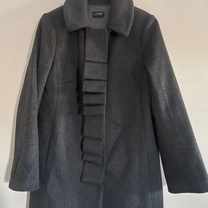 J. Crew Grey Wool Ribbon Script Coat